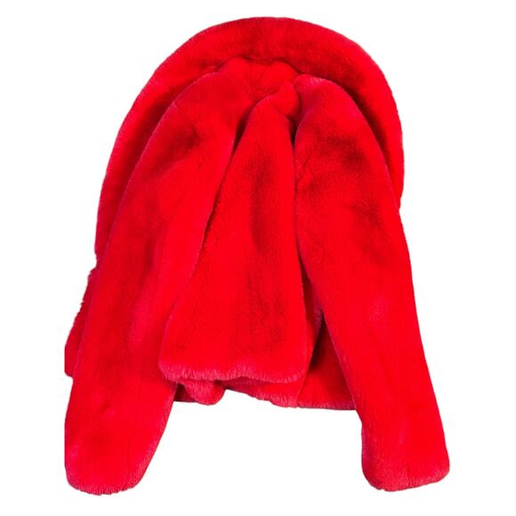 I.N.C. Faux Fur Bright Red Coat Size Small - Picture 4 of 6